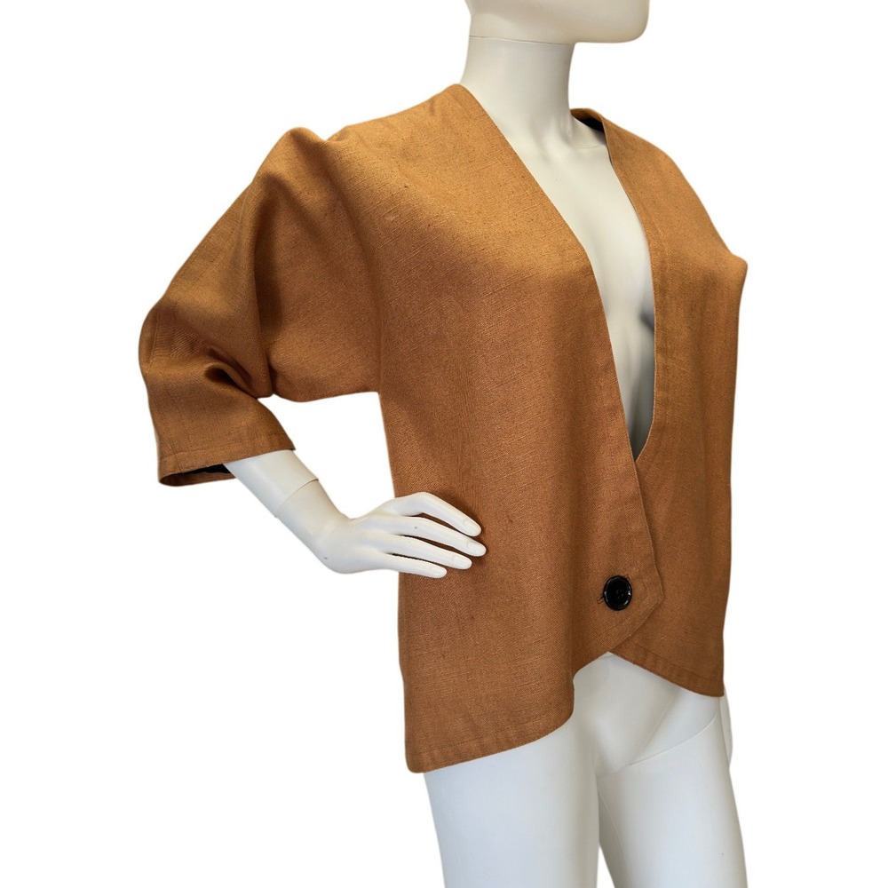 Adele Simpson John Baldwin Vintage 80s Linen Structured Button Front Jacket‎ 12
